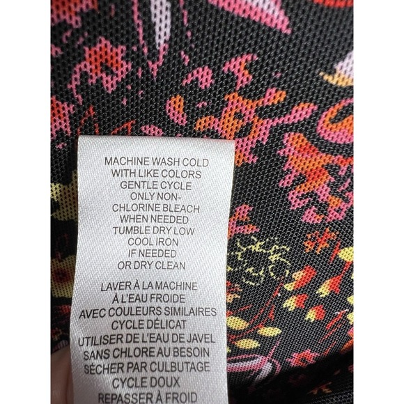 Tahari Ditsy Floral Mesh Mock Neck 3/4 Sleeve Stretch Top Women's Size 1X - Picture 9 of 10